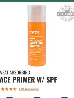 Carpe Lasting Matte SPF Primer — Orange Sweat-Absorbing Face Primer
